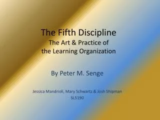 The Fifth Discipline The Art &amp; Practice of the Learning Organization