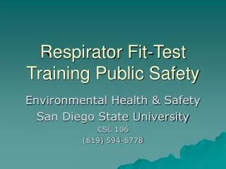 Respirator Fit-Test Training Public Safety