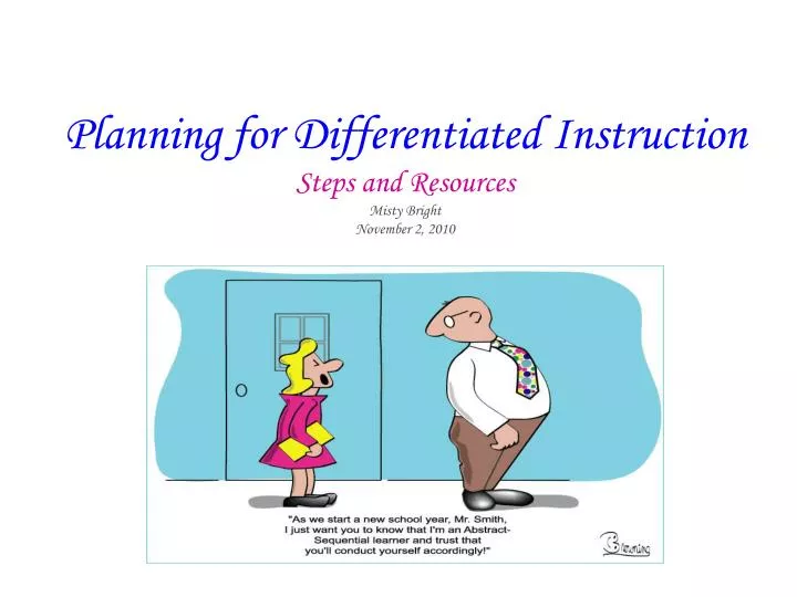 planning for differentiated instruction steps and resources misty bright november 2 2010