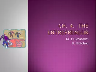 Ch. 4: The Entrepreneur