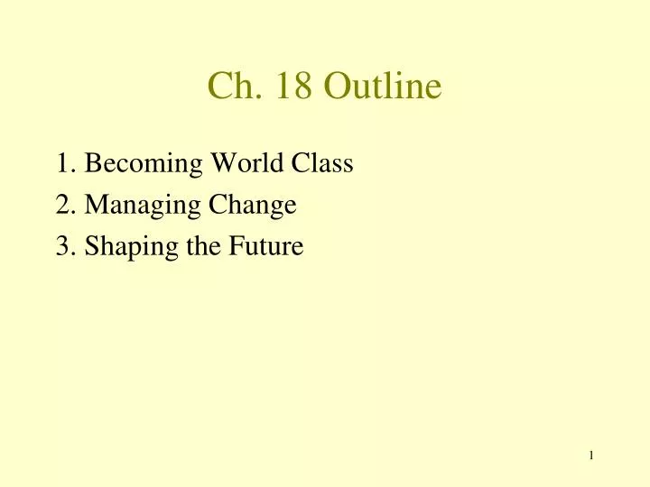 ch 18 outline