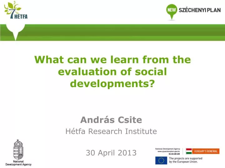 what can we learn from the evaluation of social developments