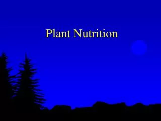 Plant Nutrition