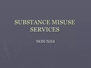 substance misuse services