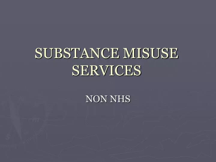 substance misuse services