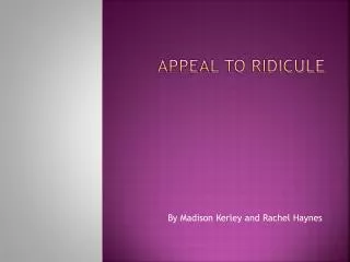 Appeal To Ridicule