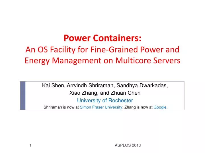 power containers an os facility for fine grained power and energy management on multicore servers