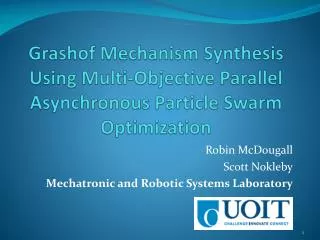 Grashof Mechanism Synthesis Using Multi-Objective Parallel Asynchronous Particle Swarm Optimization