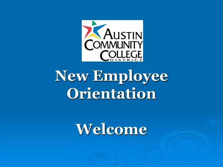 new employee orientation welcome