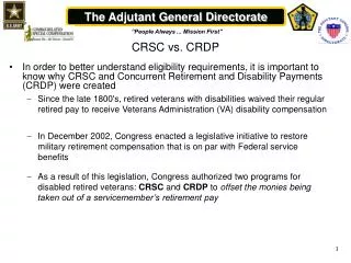 CRSC vs. CRDP