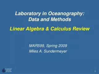 Laboratory in Oceanography: Data and Methods