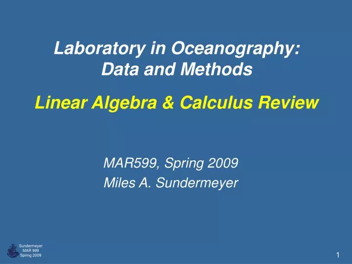 laboratory in oceanography data and methods