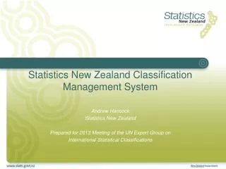 Statistics New Zealand Classification Management System
