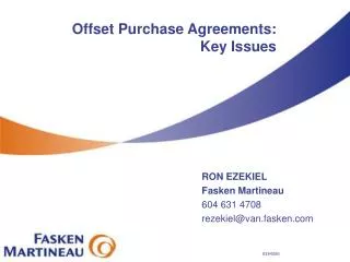 Offset Purchase Agreements: Key Issues