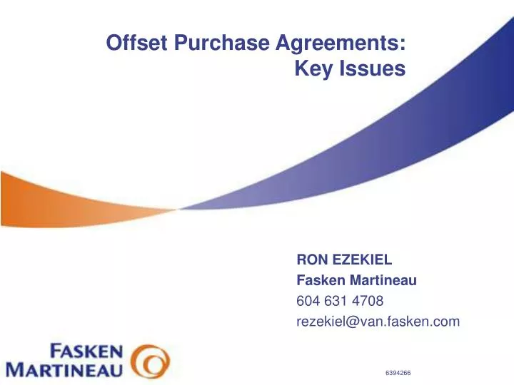offset purchase agreements key issues