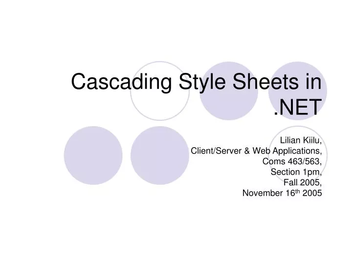 cascading style sheets in net