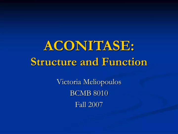 aconitase structure and function