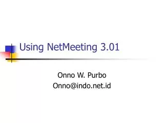 Using NetMeeting 3.01