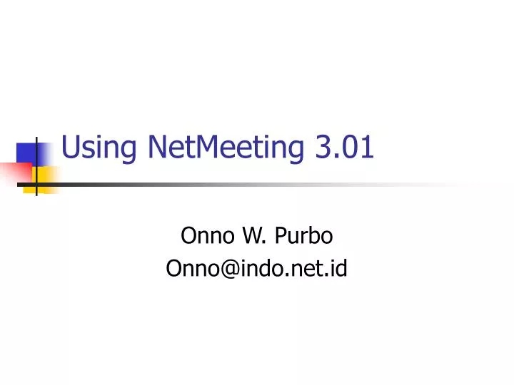 using netmeeting 3 01