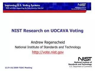 NIST Research on UOCAVA Voting