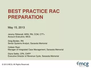 Best Practice RAC Preparation