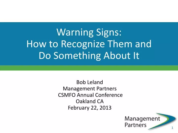 warning signs how to r ecognize them and do s omething about i t