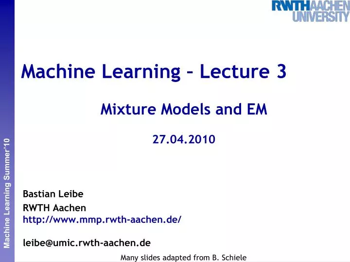 machine learning lecture 3