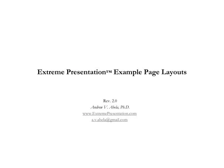 extreme presentation example page layouts