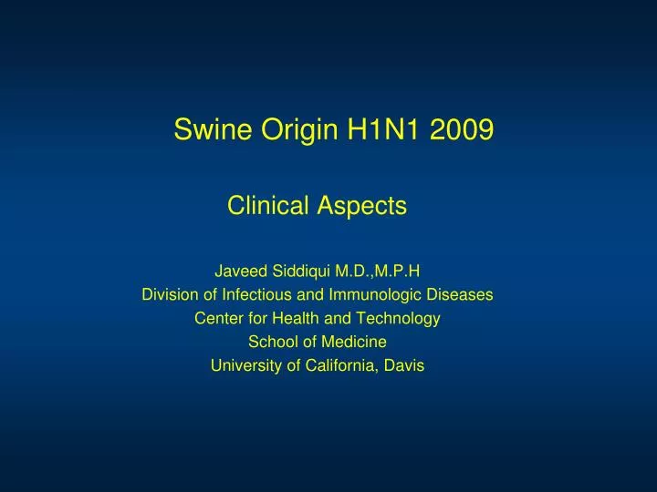 swine origin h1n1 2009