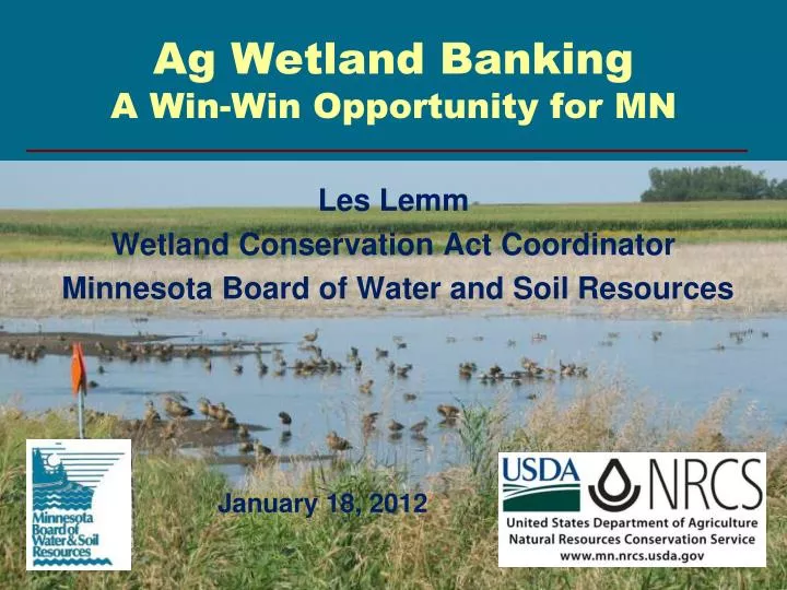 ag wetland banking a win win opportunity for mn