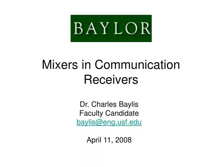 mixers in communication receivers