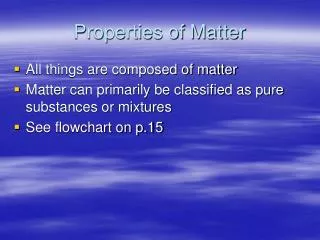properties of matter