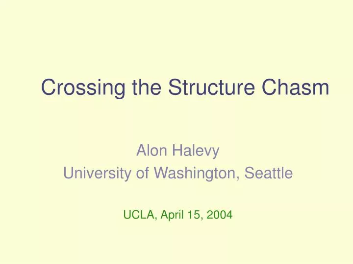 crossing the structure chasm