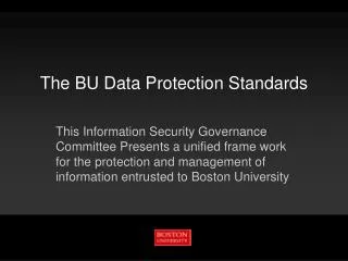 The BU Data Protection Standards