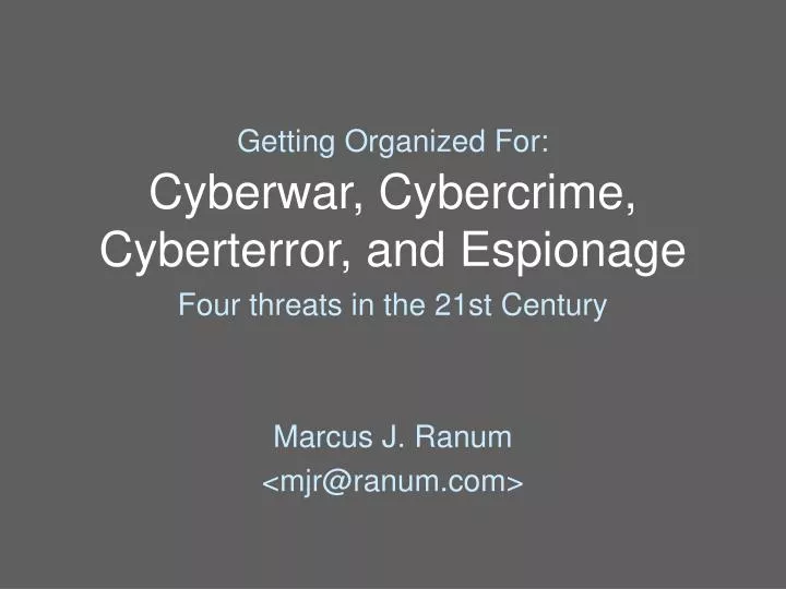 cyberwar cybercrime cyberterror and espionage