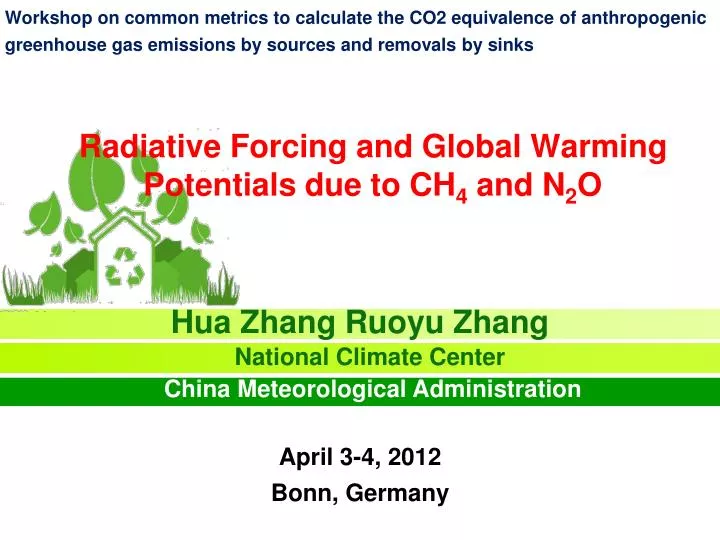 radiative forcing and global warming potentials due to ch 4 and n 2 o