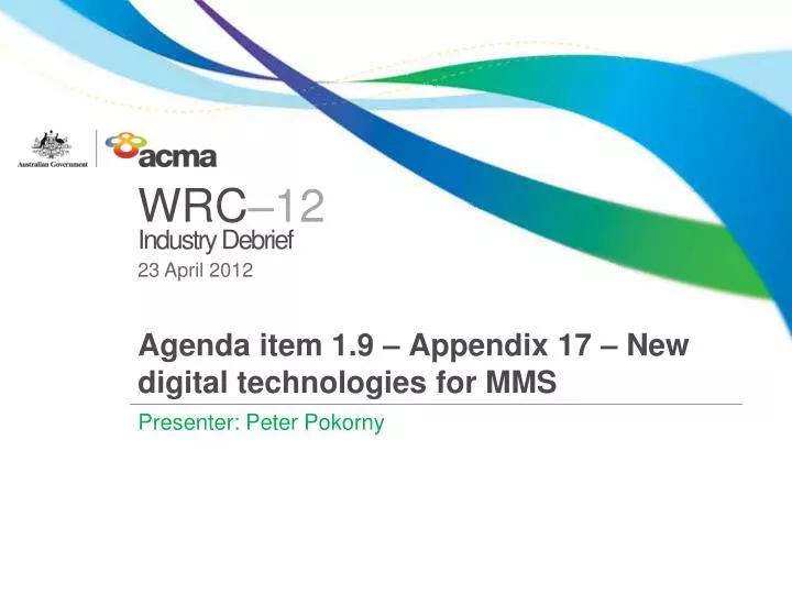 agenda item 1 9 appendix 17 new digital technologies for mms
