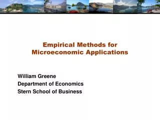 Empirical Methods for Microeconomic Applications