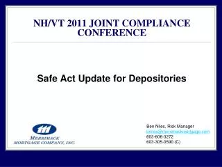 NH/VT 2011 JOINT COMPLIANCE CONFERENCE