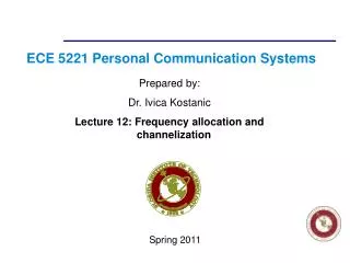 ECE 5221 Personal Communication Systems