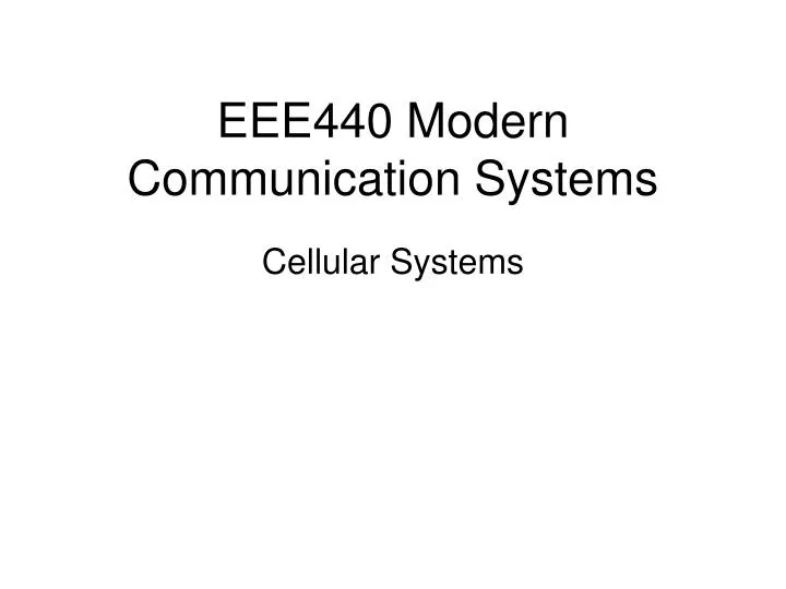 eee440 modern communication systems