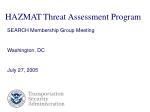 HAZMAT Threat Assessment Program - slide 1
