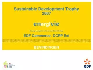 Sustainable Development Trophy 2007 en ergi vie (Energy savings for a better standard of living) EDF Commerce - DCPP
