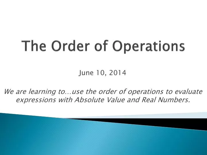 the order of operations