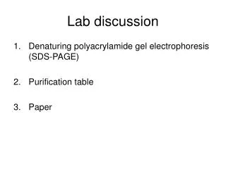 Lab discussion
