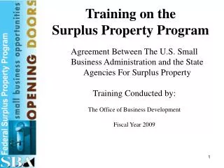Training on the Surplus Property Program