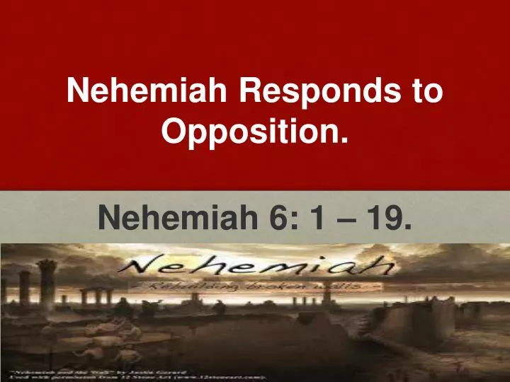 nehemiah responds to opposition