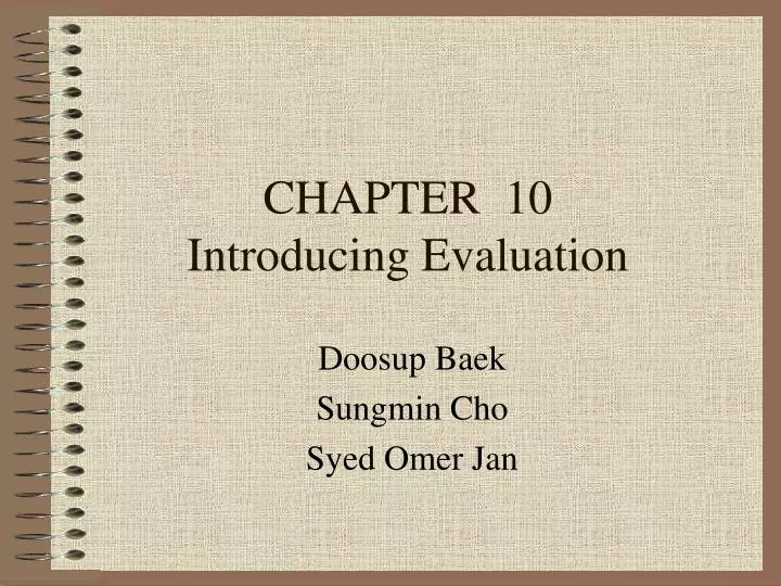 chapter 10 introducing evaluation