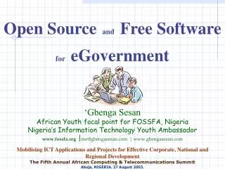 Open Source and Free Software for eGovernment
