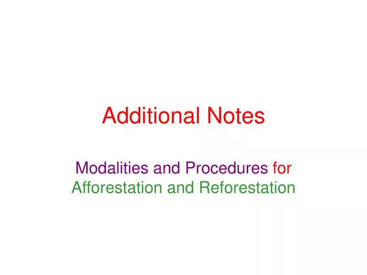 additional notes
